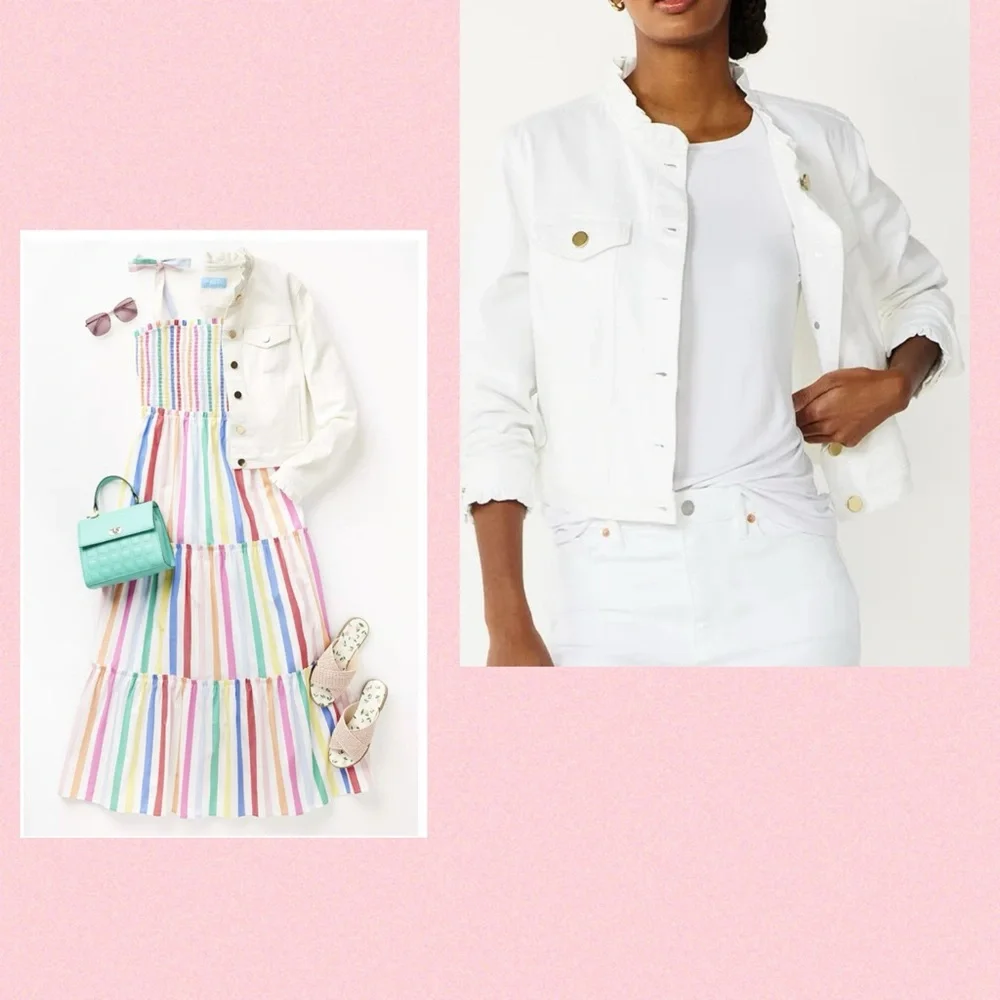 Draper James Women's White‎ denim Jacket - Picture 3 of 7